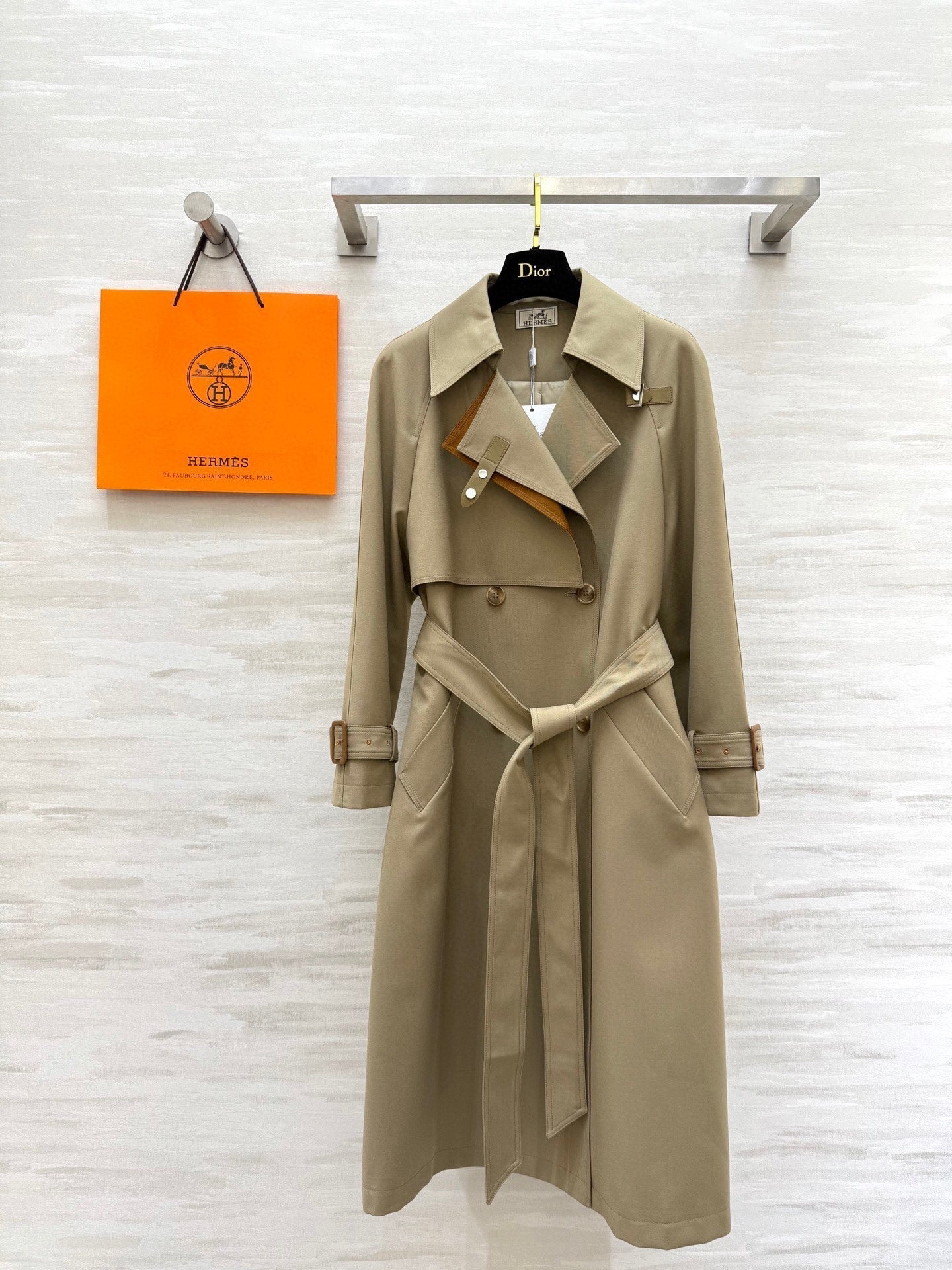 HERMES HERMES 25S LONG WINDBREAKER 527284
