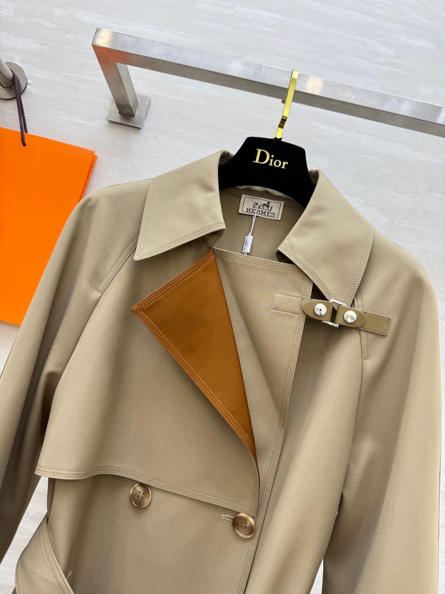 HERMES HERMES 25S LONG WINDBREAKER 527284