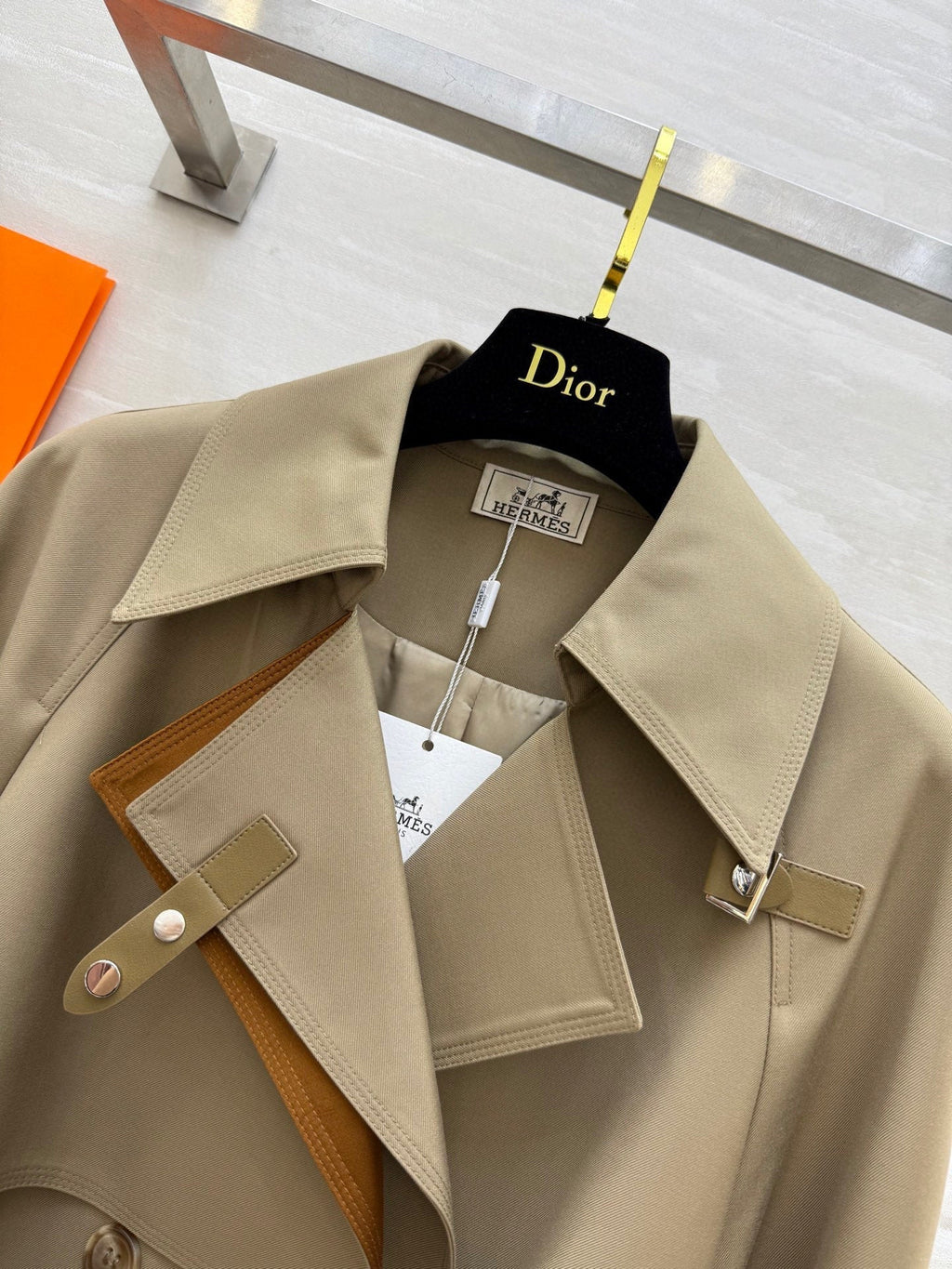 HERMES HERMES 25S LONG WINDBREAKER 527284