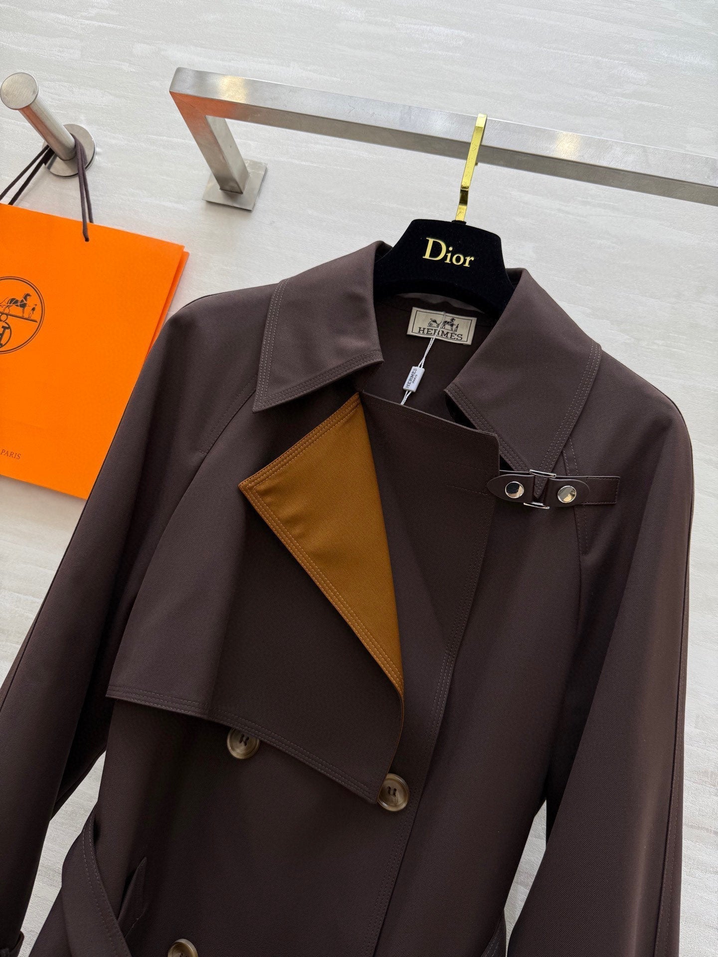 HERMES HERMES 25S LONG WINDBREAKER 527670