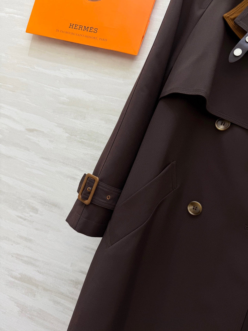 HERMES HERMES 25S LONG WINDBREAKER 527670