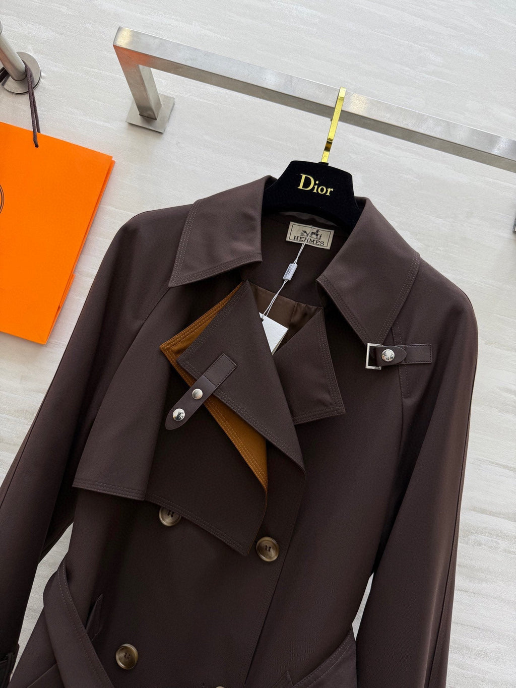 HERMES HERMES 25S LONG WINDBREAKER 527670