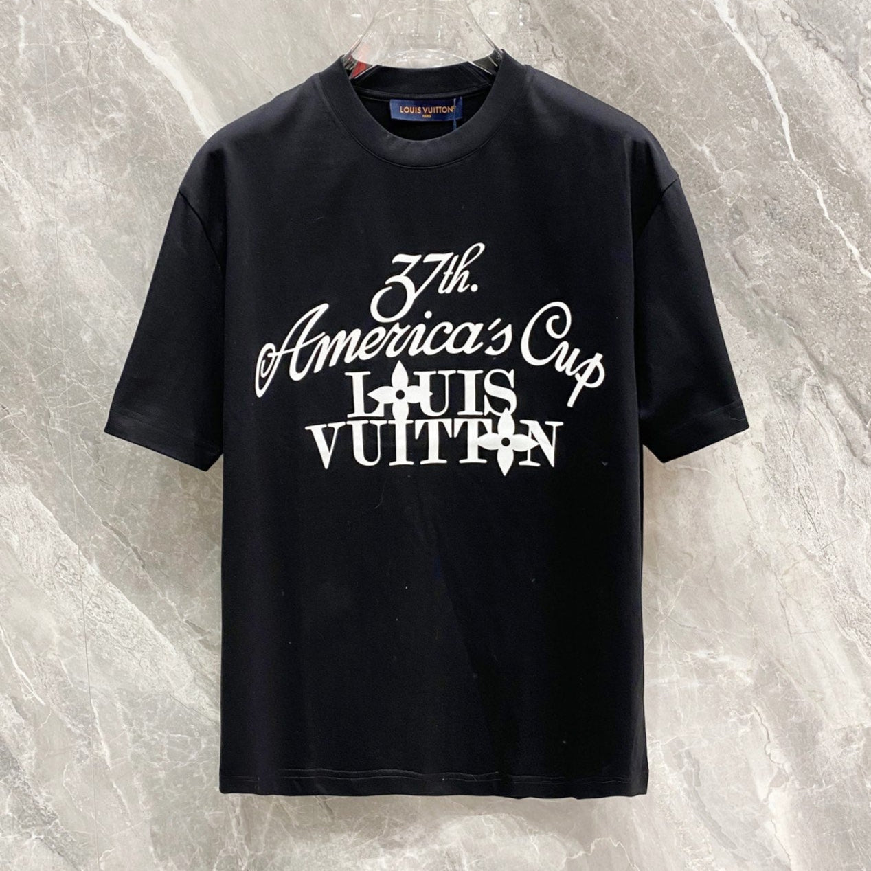 LOUIS VUITTON LV BLACK MONOGRAM COTTON T-SHIRT 239486