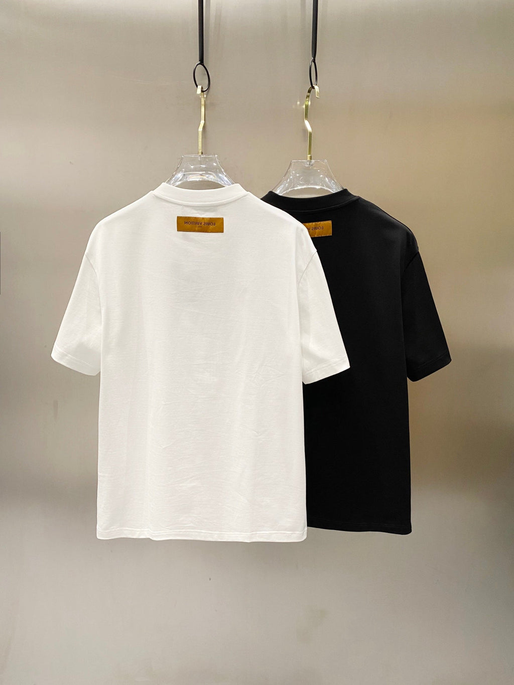 LOUIS VUITTON LV T-SHIRT IN BLACK COTTON BLUE LOGO PRINT 238836