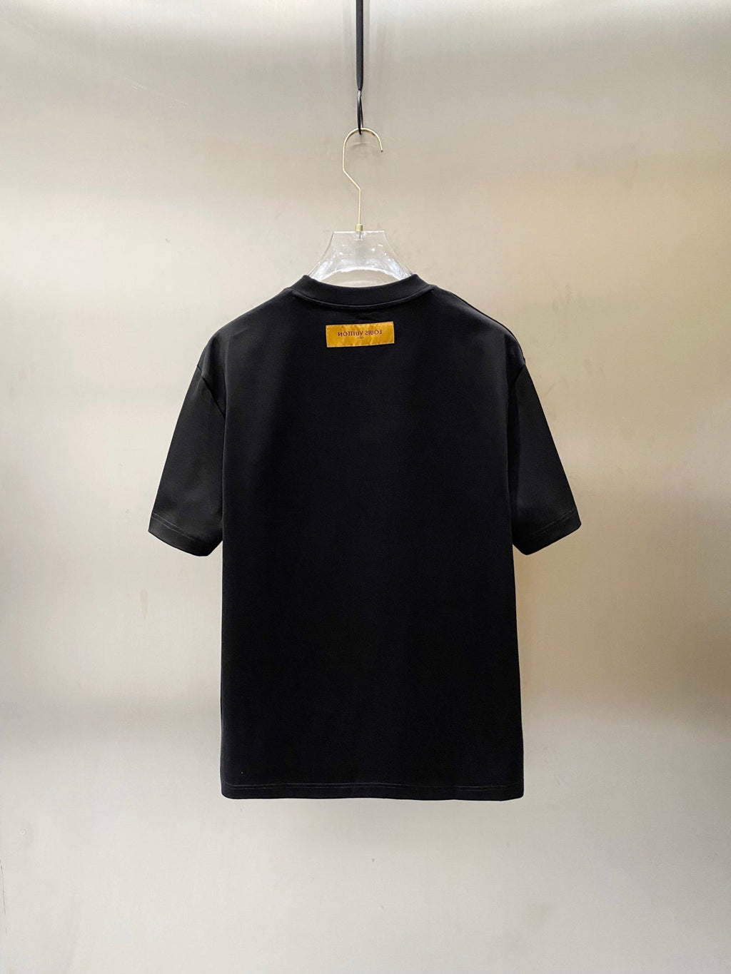 LOUIS VUITTON LV T-SHIRT IN BLACK COTTON BLUE LOGO PRINT 238836