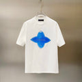 LOUIS VUITTON LV T-SHIRT IN WHITE COTTON BLUE LOGO PRINT 238837