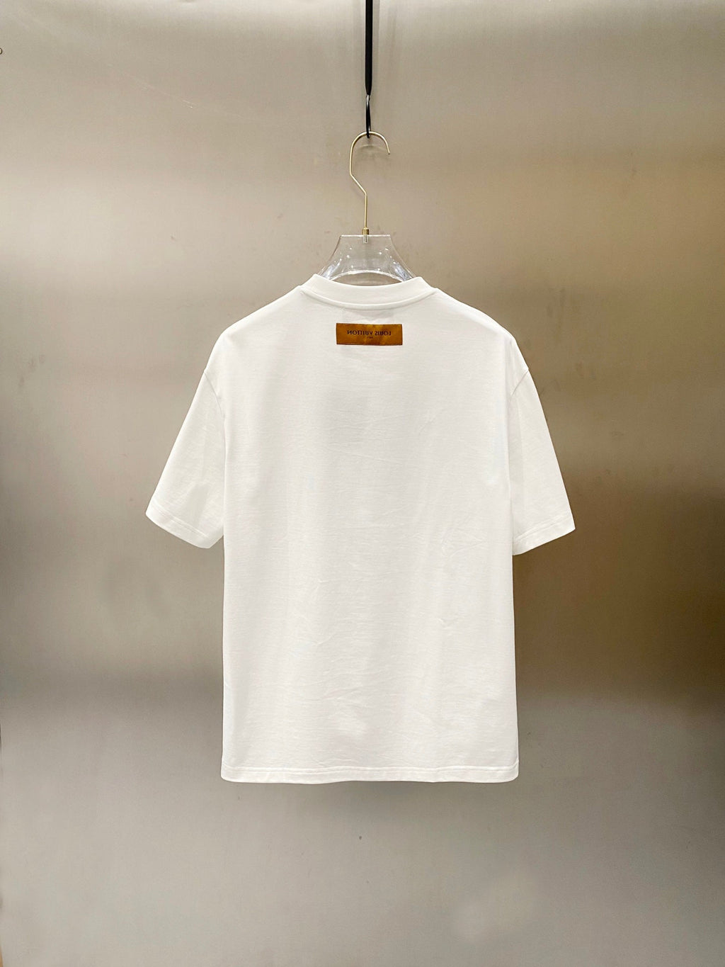 LOUIS VUITTON LV T-SHIRT IN WHITE COTTON BLUE LOGO PRINT 238837