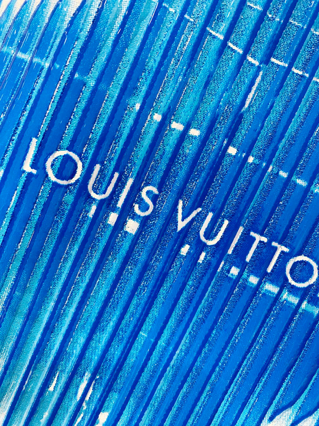 LOUIS VUITTON LV T-SHIRT IN WHITE COTTON BLUE LOGO PRINT 238837
