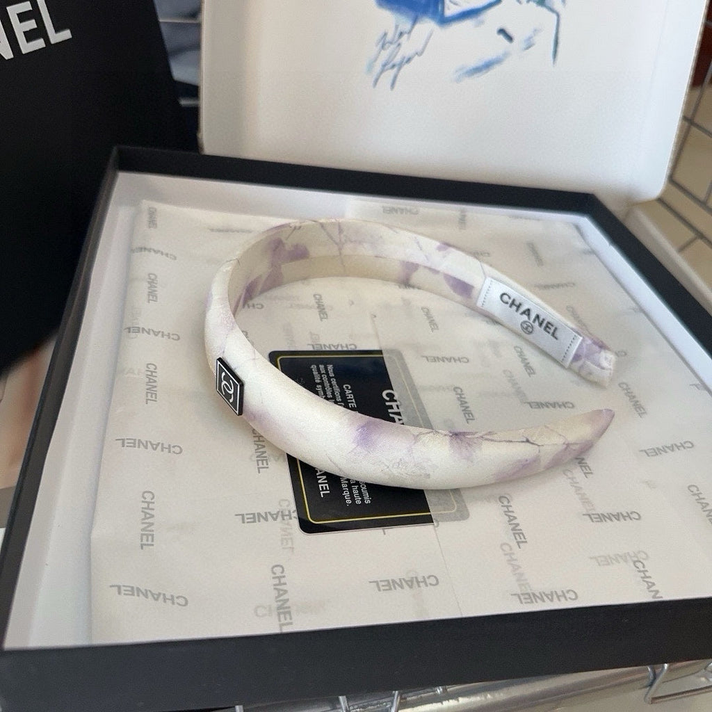 CHANEL WHITE FABRIC HAIRBAND 418914