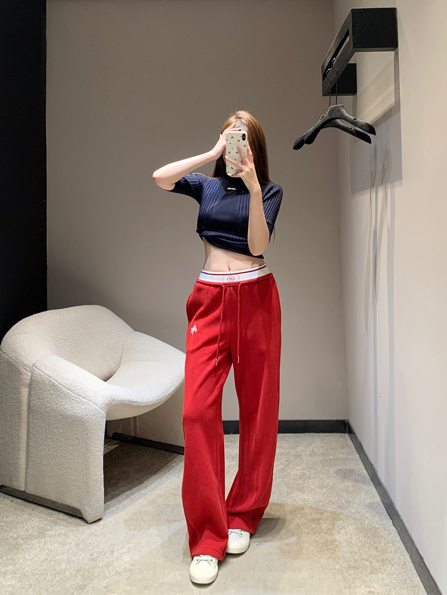 HERMES 25S FLEECE-LINED WIDE-LEG PANTS 441