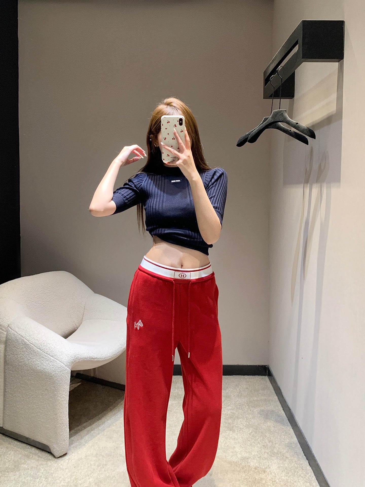 HERMES 25S FLEECE-LINED WIDE-LEG PANTS 441