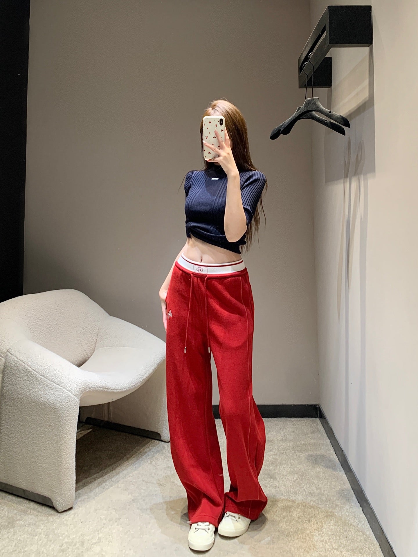 HERMES 25S FLEECE-LINED WIDE-LEG PANTS 441