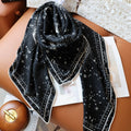 DIOR SQUARE SCARF 140 CM IN BLACK MIX WHITE MONOGRAM SILK 393136
