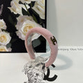 CHANEL FLAMINGO PINK SHEARLING HEADBAND 151383