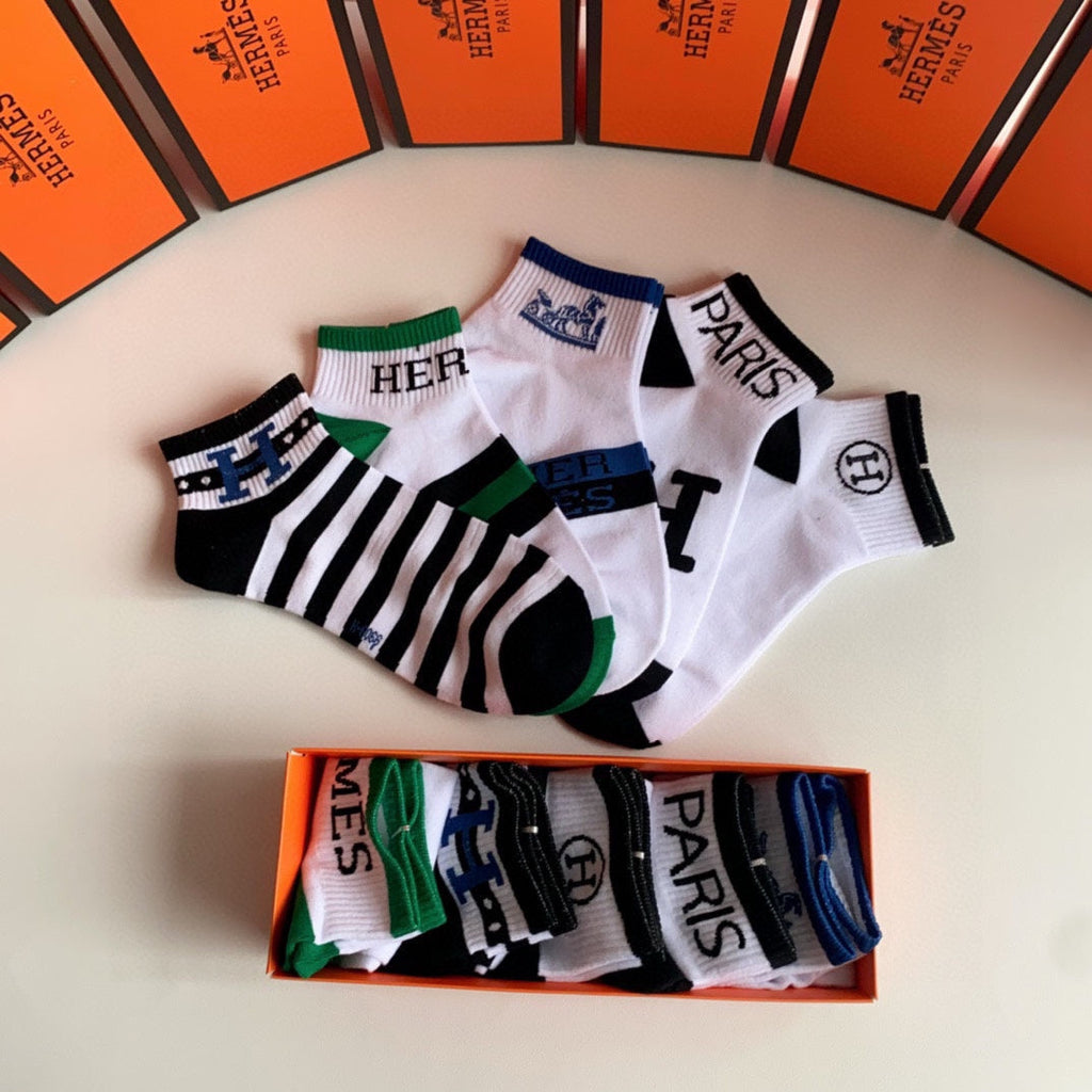 HERMES LOW-CUT SOCKS 189458 (1 BOX)