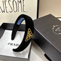 PRADA THICK HEADBAND IN BLACK VELVET 299364