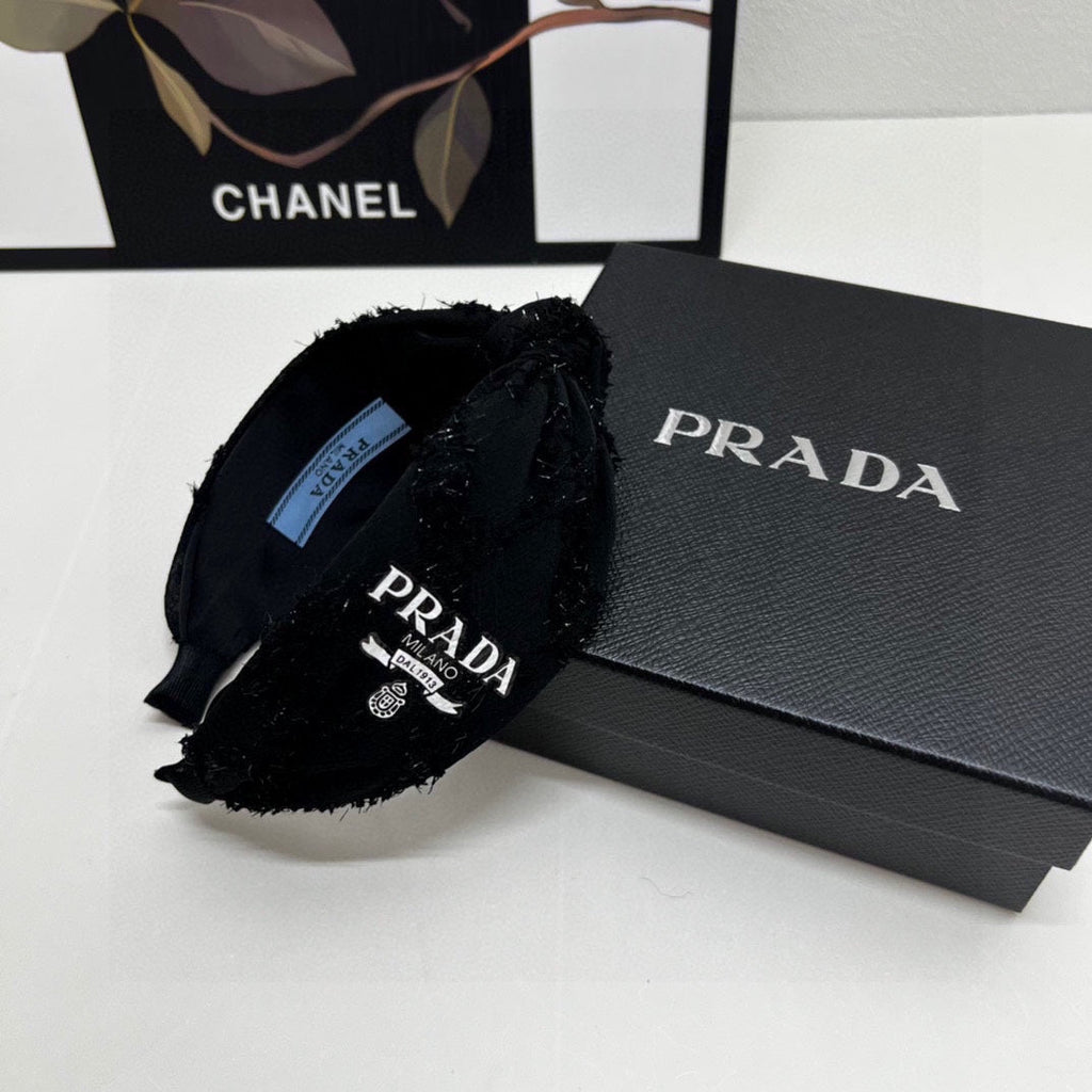 PRADA HAIRBAND IN BLACK FABRIC 381468