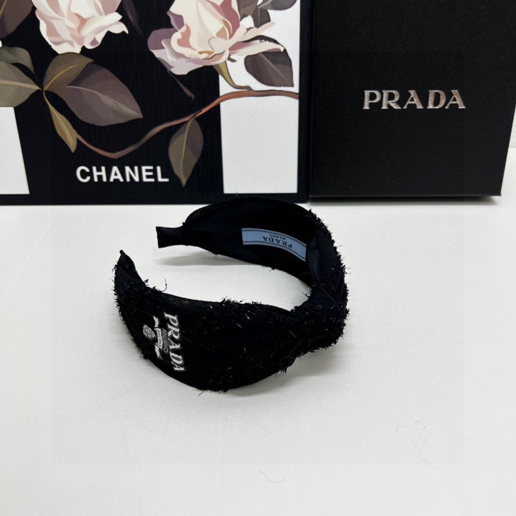 PRADA HAIRBAND IN BLACK FABRIC 381468