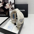 PRADA HAIRBAND IN IVORY WHITE FABRIC 381469