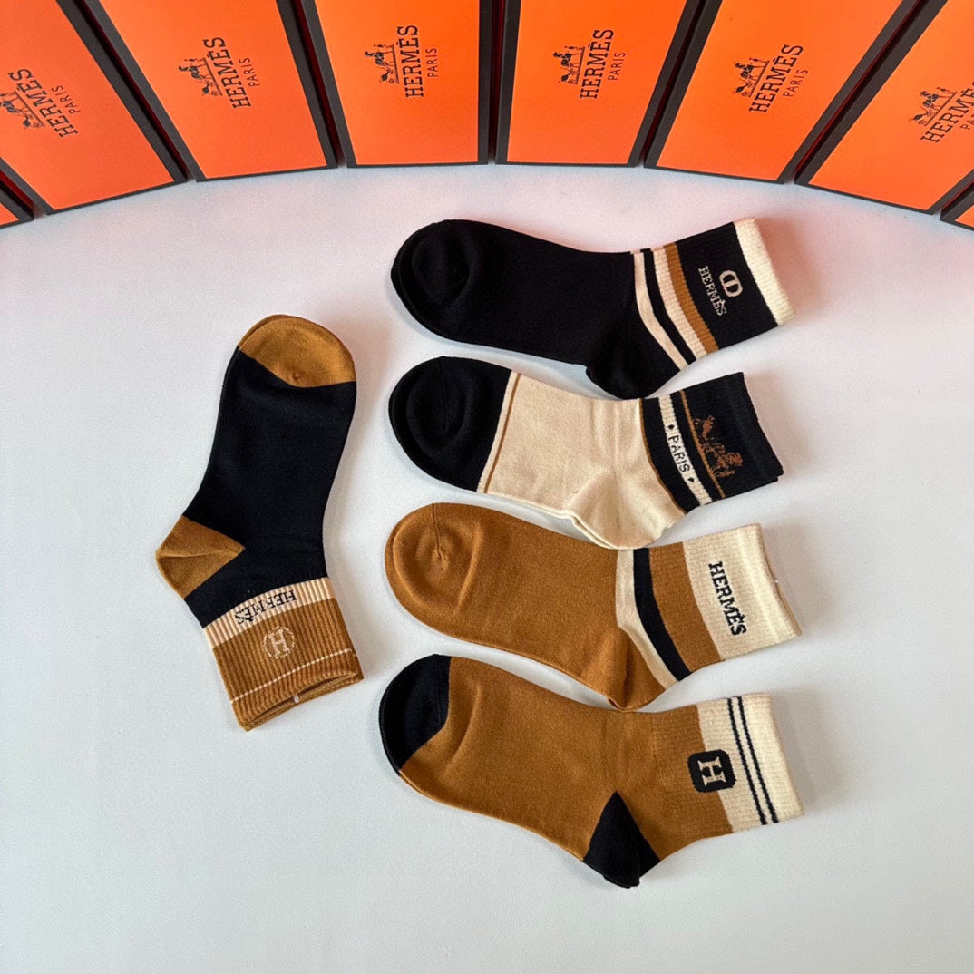 HERMES LOW-CUT SOCKS 406341 (1 BOX)