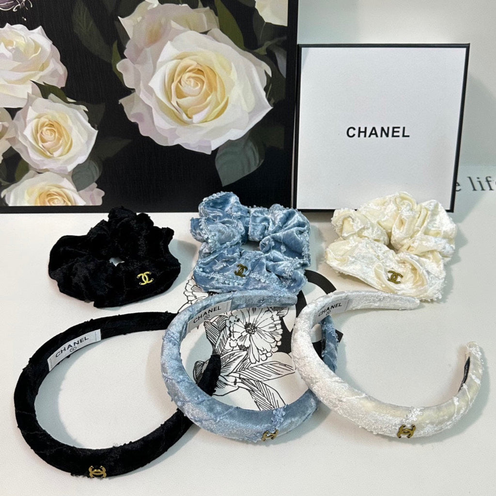 CHANEL SKY BLUE VELVET TWO-PIECE SET 412457