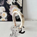 CHANEL WHITE WOOL HAIRBAND 412461