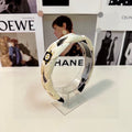 CHANEL WHITE FABRIC HAIRBAND WITH CRYSTAL 412474