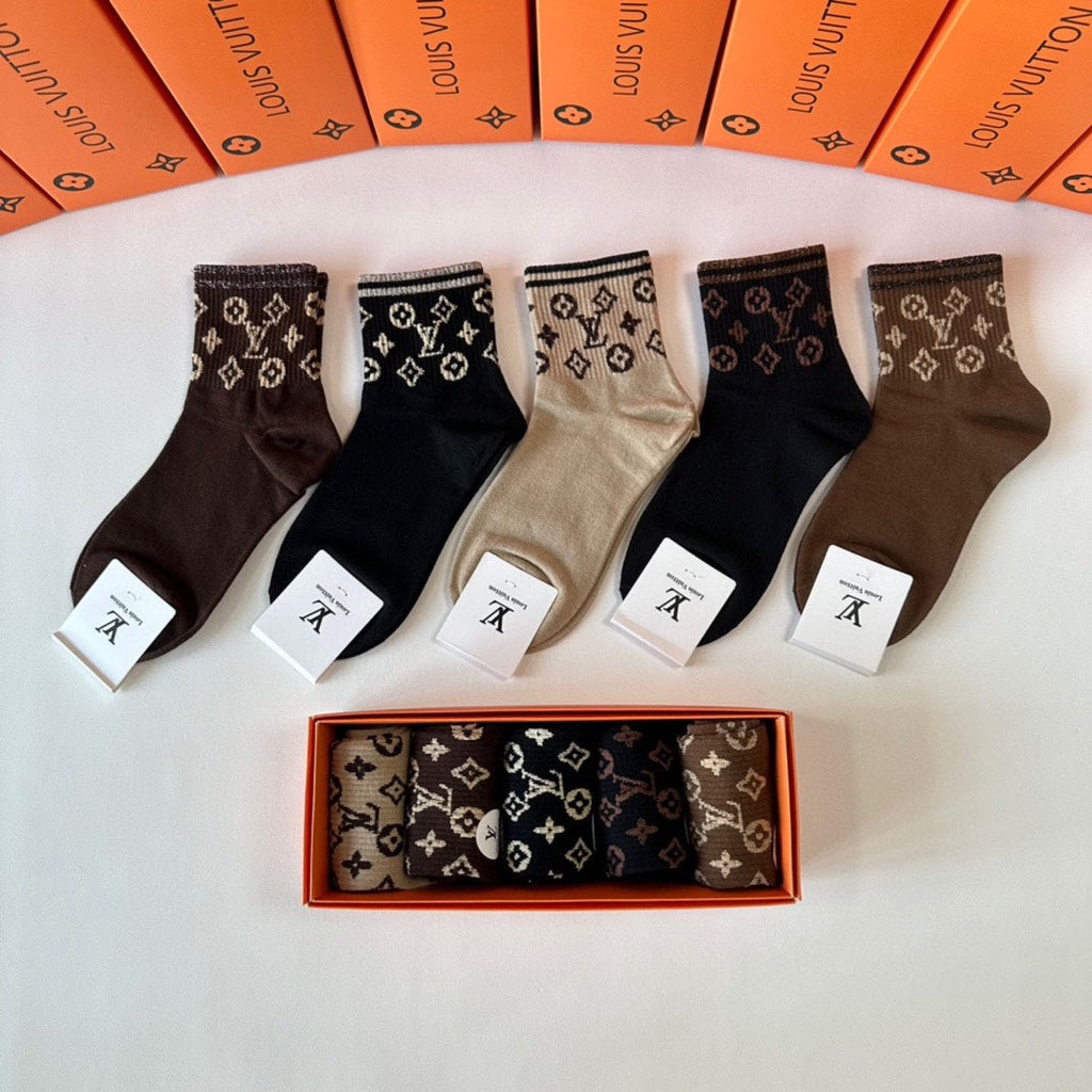 LOUIS VUITTON LOW-CUT SOCKS 423823 (1 BOX)