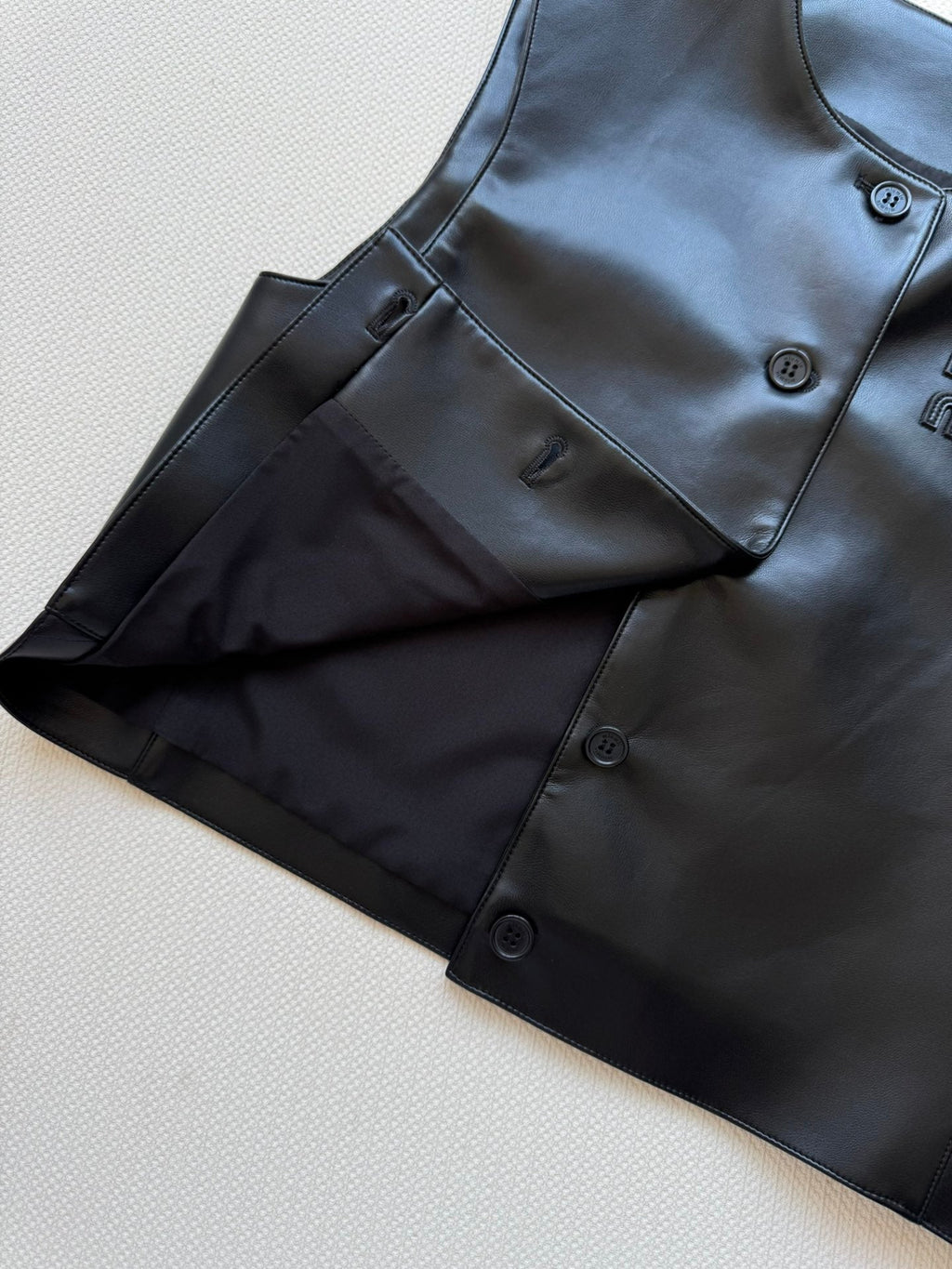 MIUMIU LEATHER VEST STYLE 726