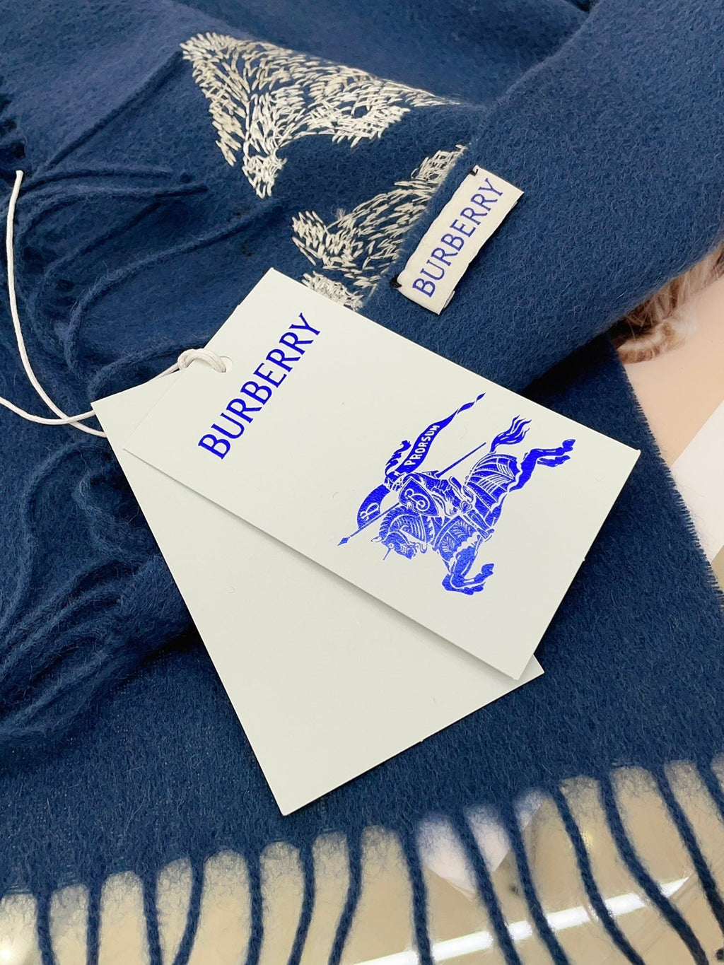 HARE WOOL CASHMERE SCARF 180 CM COBALT BLUE 376428