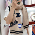 CHANEL SCARF 180 CM IN TAN BEIGE PURE CASHMERE WITH STICKER 390000