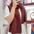 CHANEL SCARF 190 CM IN RED BROWN CASHMERE 393186