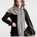 LOUIS VUITTON DUOGRAM SCARF 140 CM IN LIGHT GRAY SILK 396240