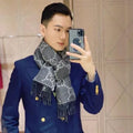 GUCCI JACQUARD WOOL SCARF BLACK 398285