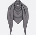 DIOR SQUARE SCARF 140 CM IN COOL GRAY WOOL AND SILK 408661