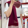 DIOR SCARF 180 CM IN BURGUNDY RED CASHMERE 419821