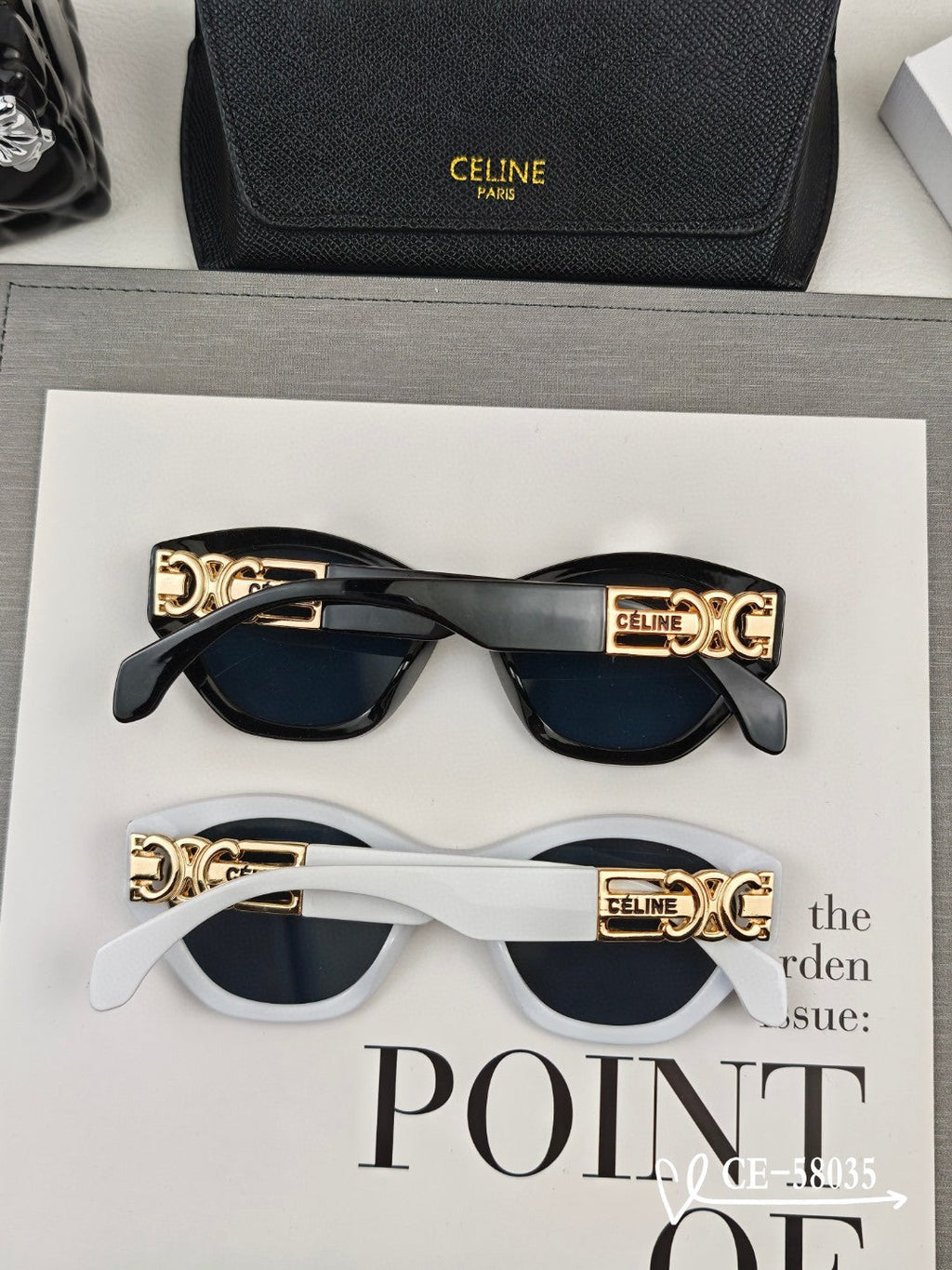 CELINE TRIOMPHE SUNGLASS 58035 IN ACETATE