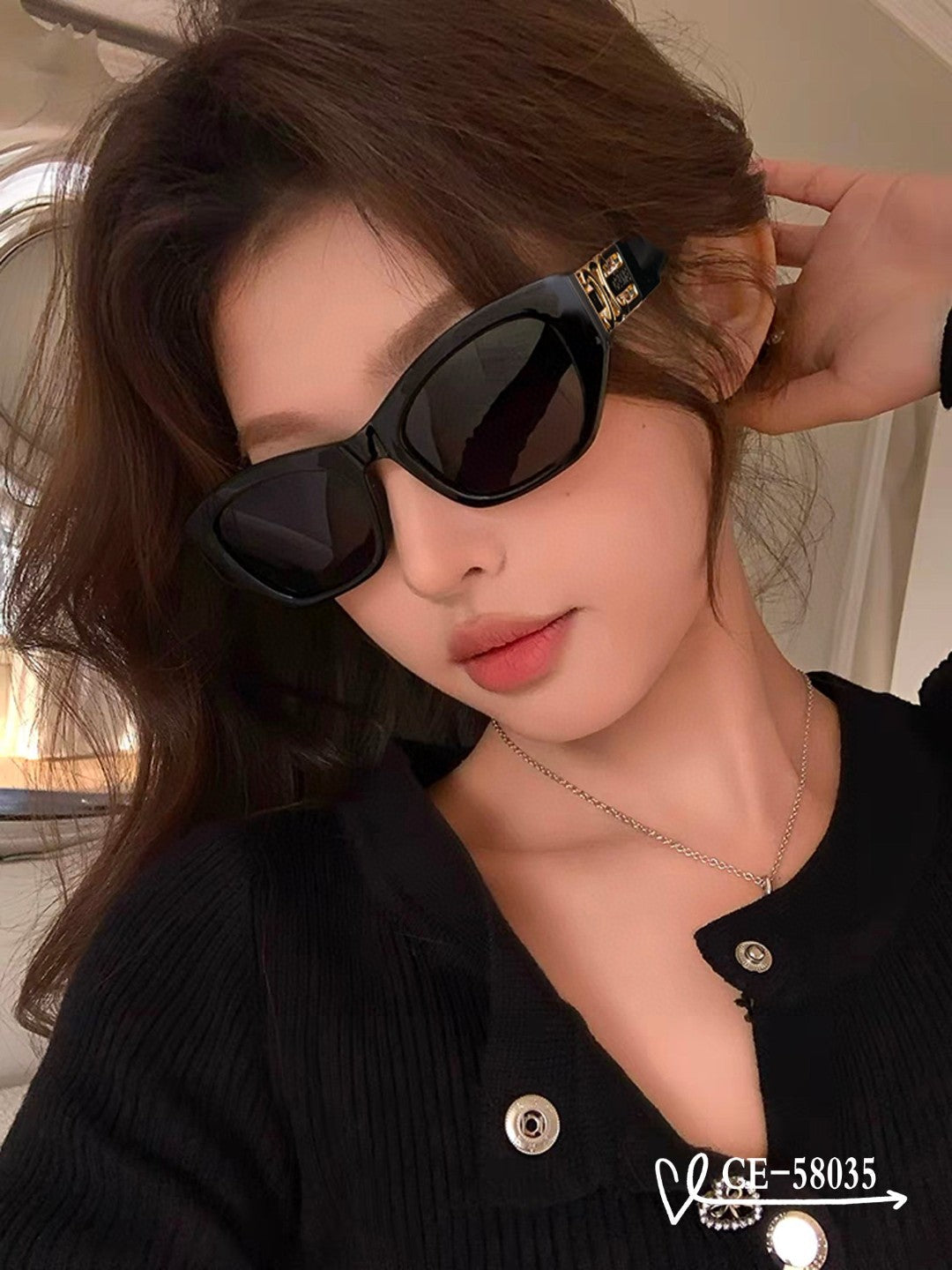 CELINE TRIOMPHE SUNGLASS 58035 IN ACETATE
