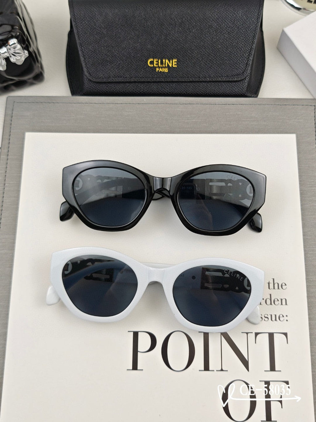 CELINE TRIOMPHE SUNGLASS 58035 IN ACETATE