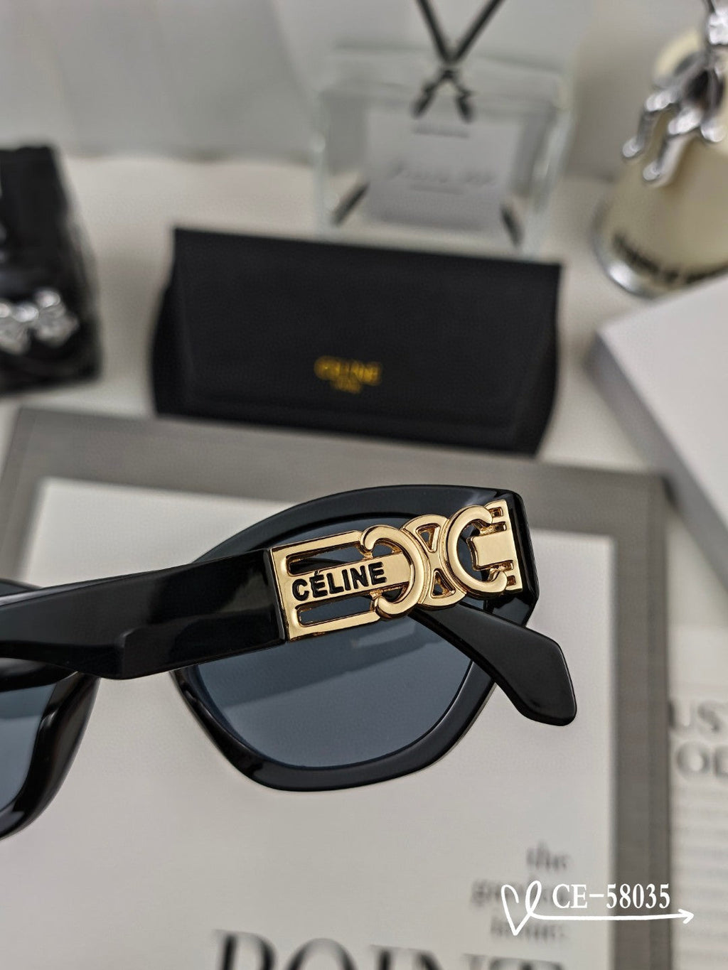 CELINE TRIOMPHE SUNGLASS 58035 IN ACETATE