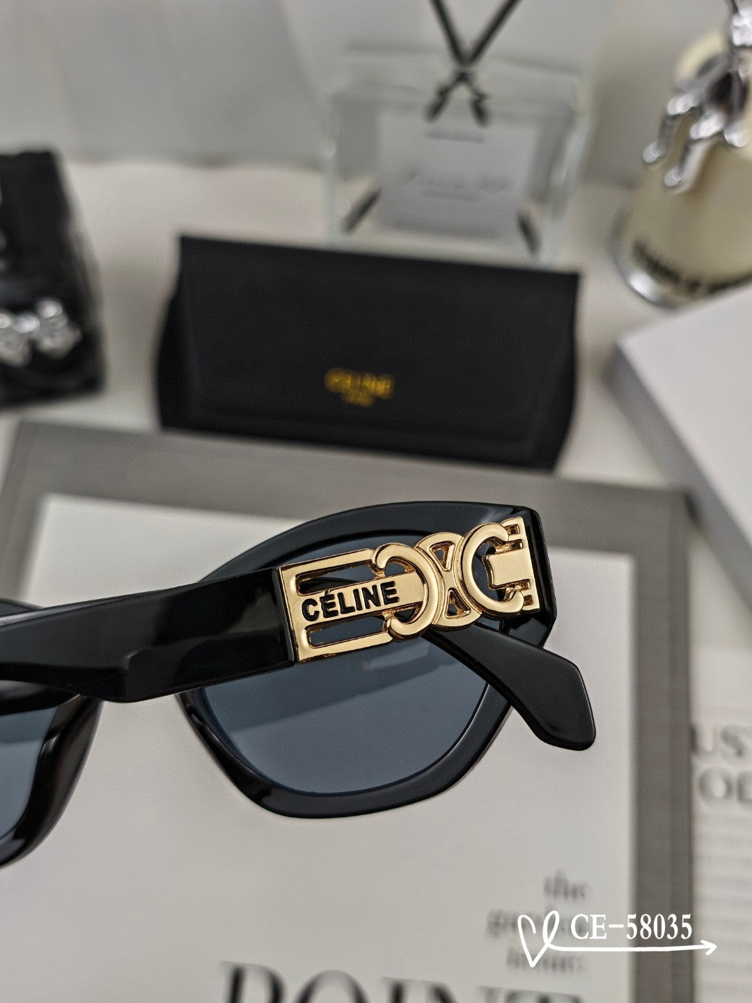 CELINE TRIOMPHE SUNGLASS 58035 IN ACETATE