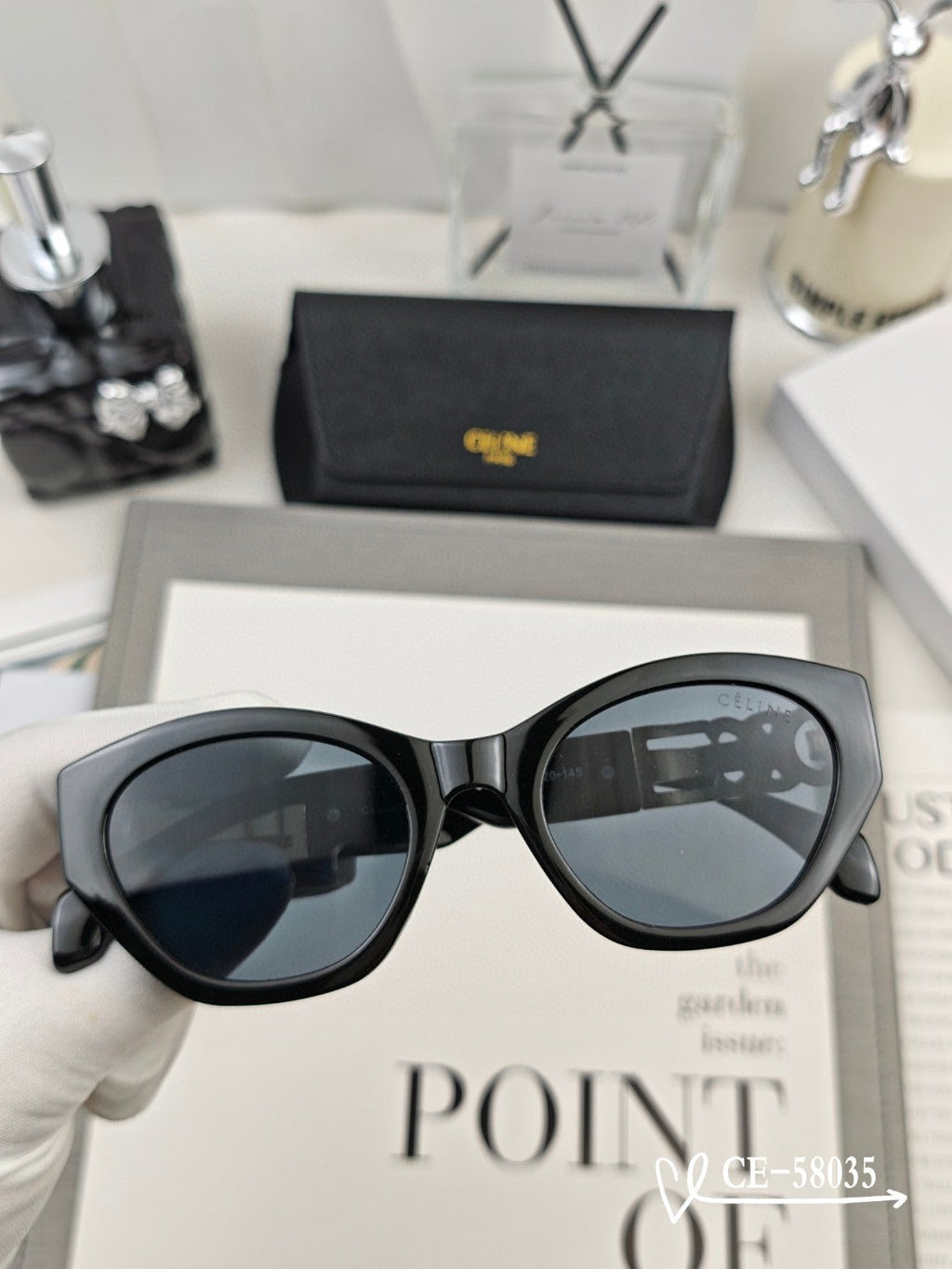 CELINE TRIOMPHE SUNGLASS 58035 IN ACETATE