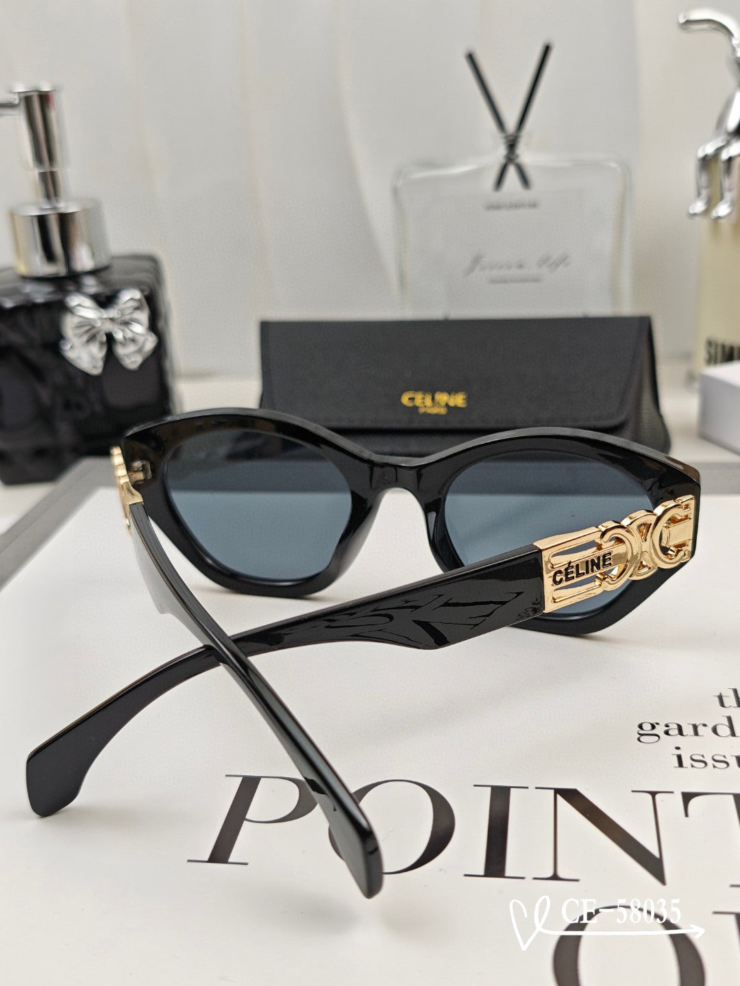 CELINE TRIOMPHE SUNGLASS 58035 IN ACETATE