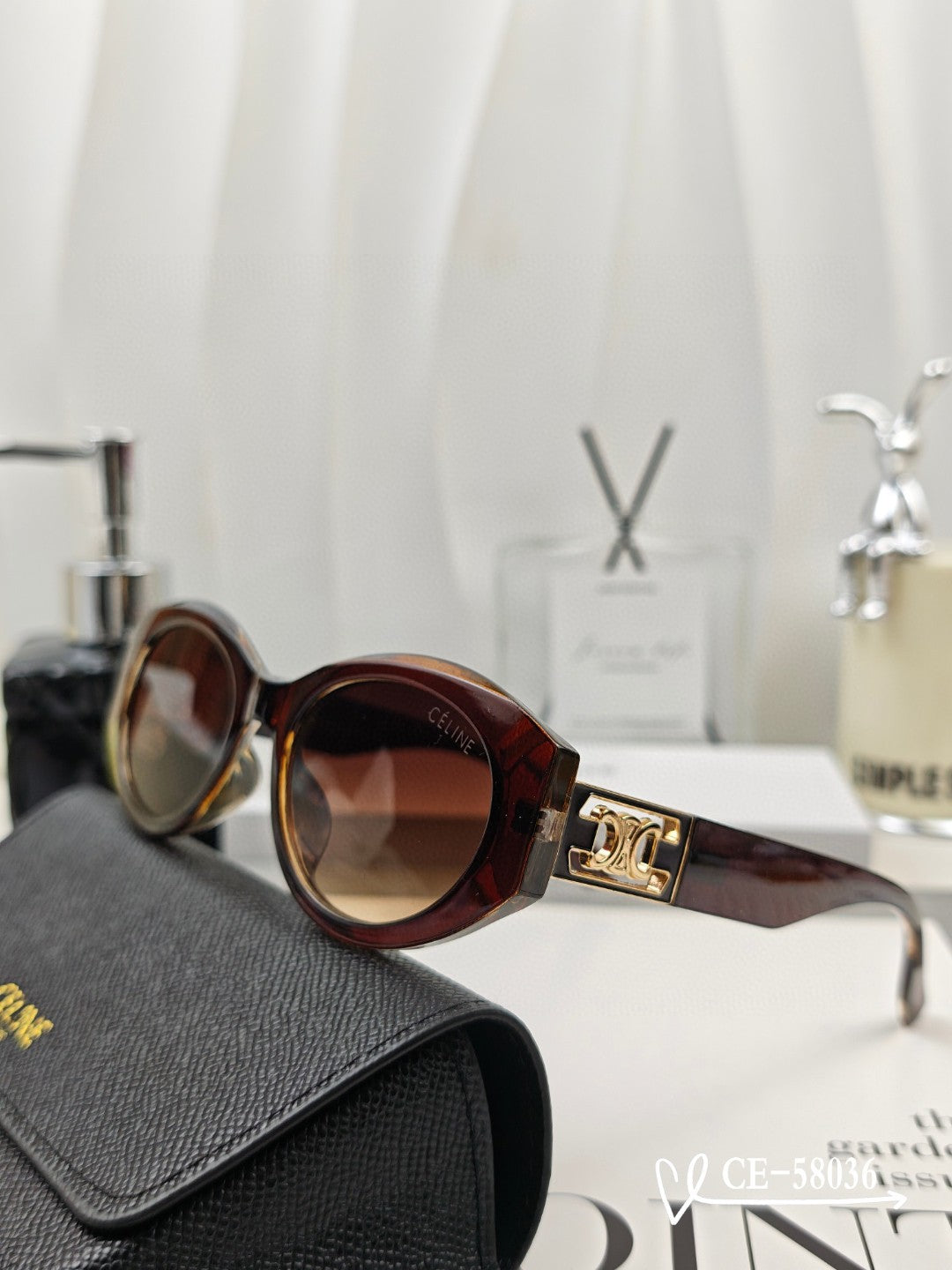 CELINE TRIOMPHE SUNGLASSES 58036 IN ACETATE