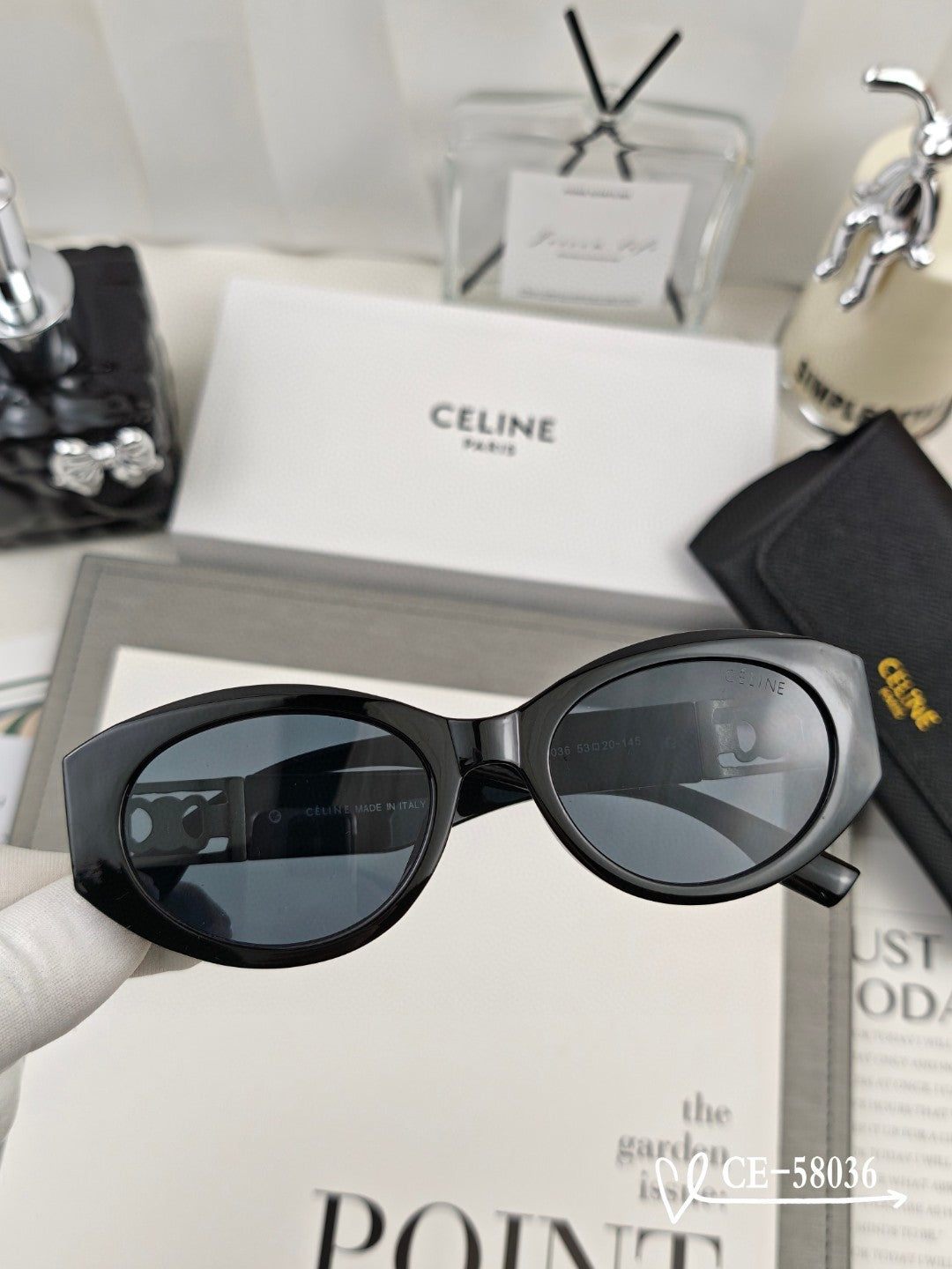 CELINE TRIOMPHE SUNGLASSES 58036 IN ACETATE