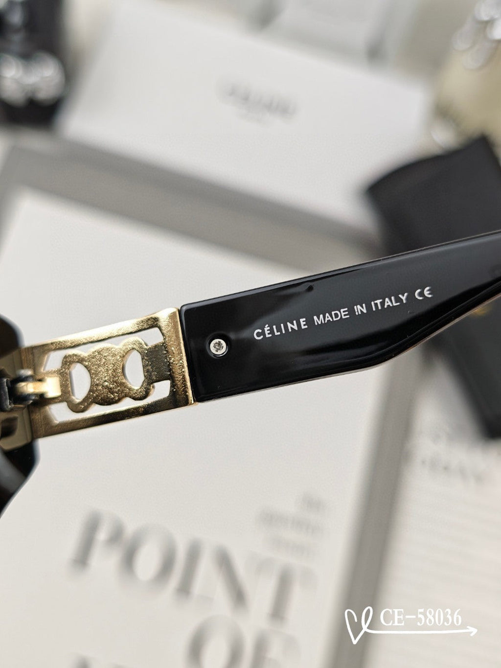 CELINE TRIOMPHE SUNGLASSES 58036 IN ACETATE