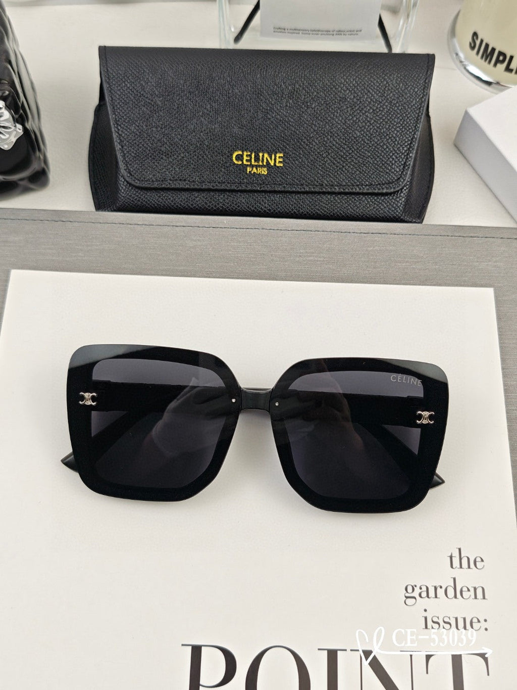 CELINE TRIOMPHE SQUARE SUNGLASSES 53039 IN ACETATE