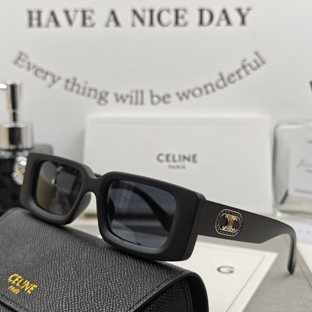 CELINE TRIOMPHE BOLD SQUARE SUNGLASSES 55148 IN ACETATE