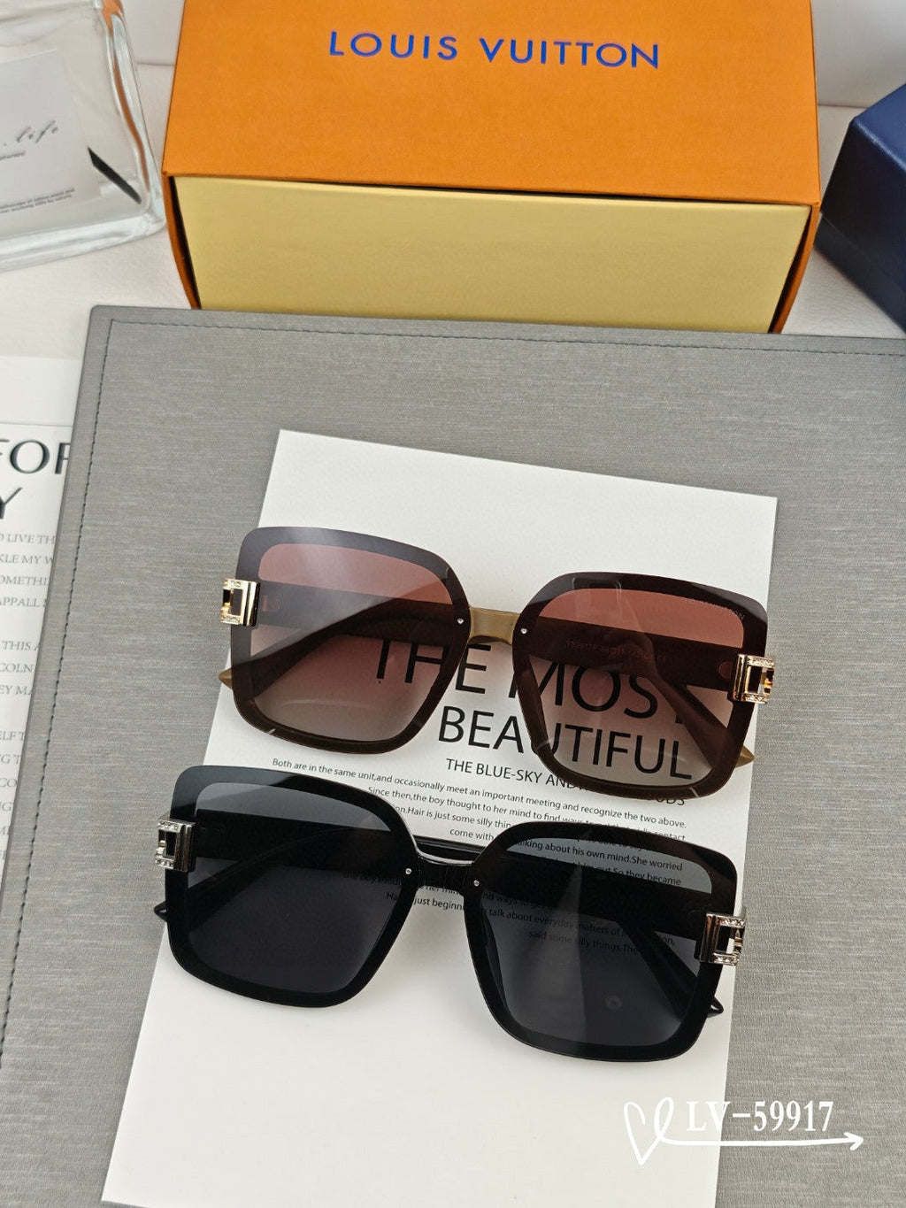 LOUIS VUITTON SQUARE SUNGLASSES 59917 IN ACETATE