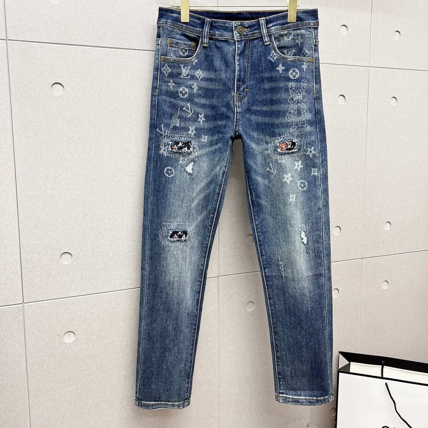 LOUIS VUITTON LV BLUE MONOGRAM DENIM JEAN 239498